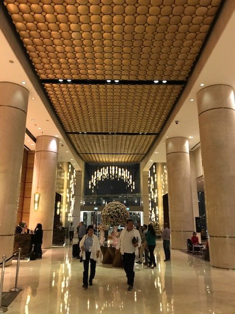 Lobby of intercontinental Dubai at Festival City
