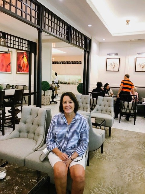 women in priority pass lounge in Bangkok