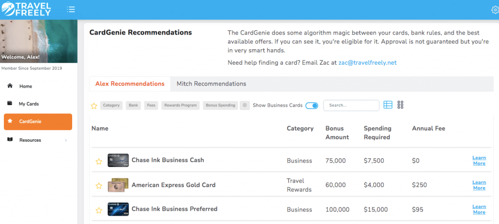 Travel Freely Card Genie