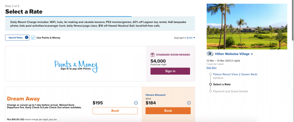 Hilton Waikoloa Village cost