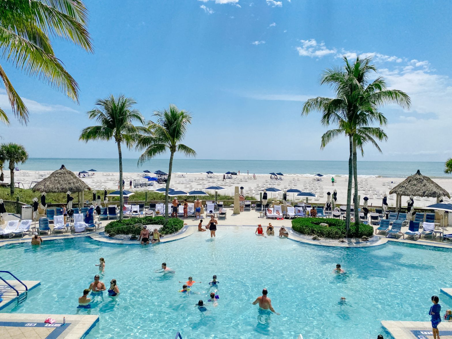 Pool, Beach, Sand and Palm Trees