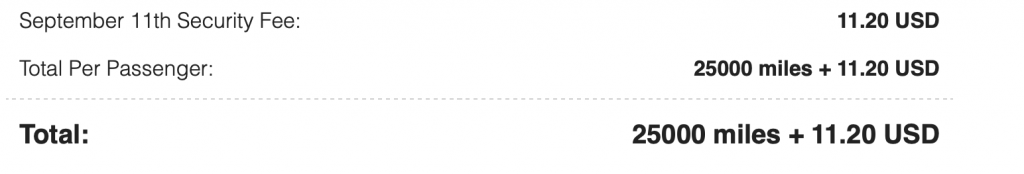 Award miles used for flight on United