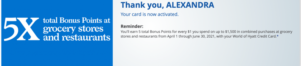 Hyatt credit card promo