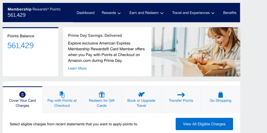 Screenshot of AMEX Membership Rewards