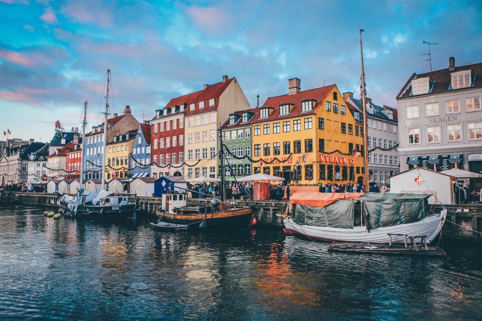 Colorful houses and boats on water