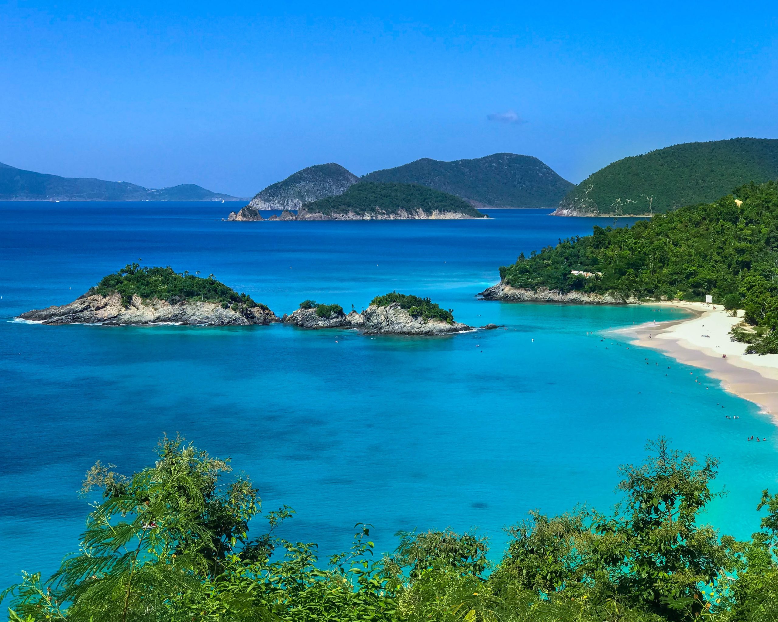 Islands and bright blue water