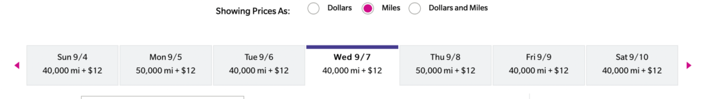 Screenshot of Hawaiian flights