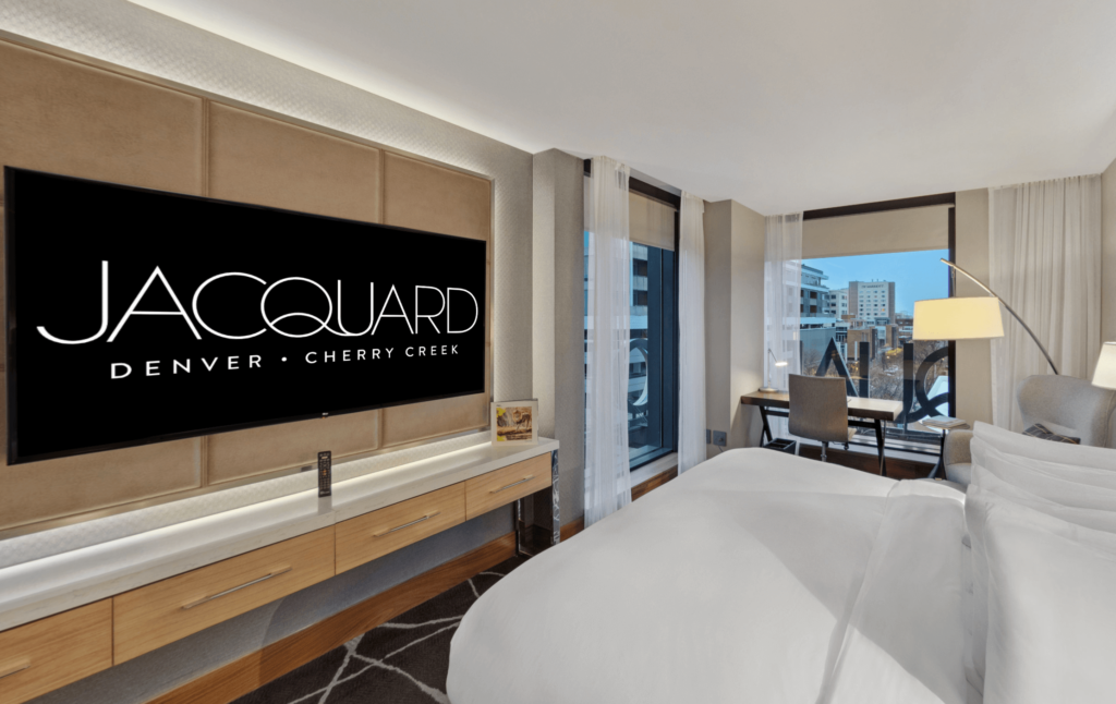 Hotel Room with White Bed