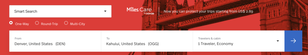 screenshot LifeMiles screen