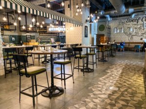 El Mercado buffet with high top tables