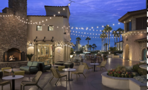 Hyatt Regency Huntington Beach Courtyard at night
