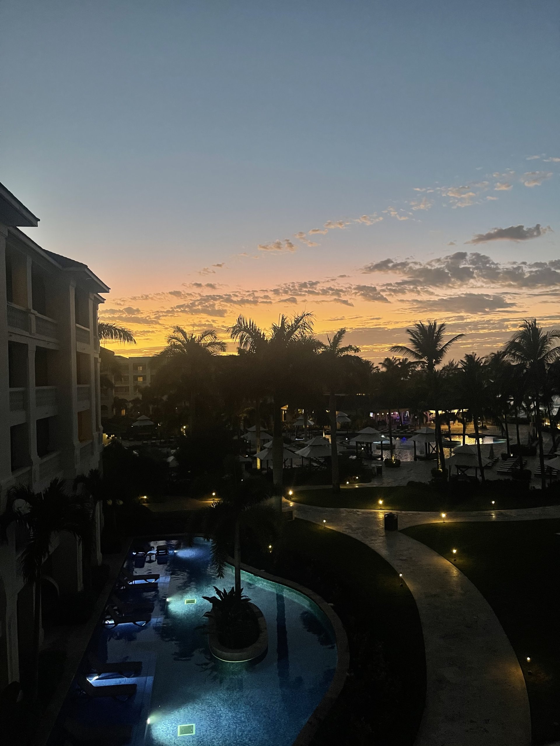 Resort view at night