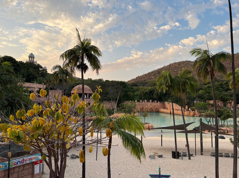 Resort with water and mountains