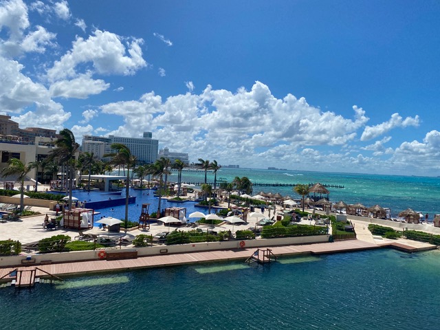 Hotel resort pool area