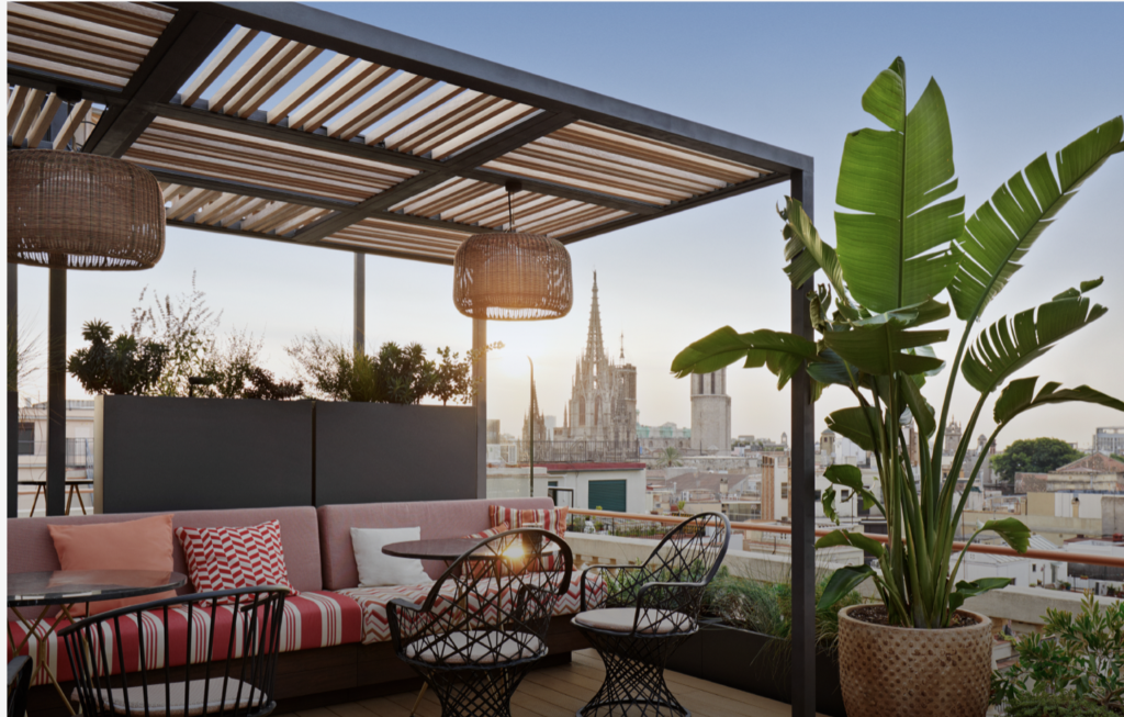 Rooftop terrace of hotel