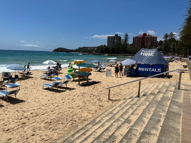 Beach with Blue tent rentals
