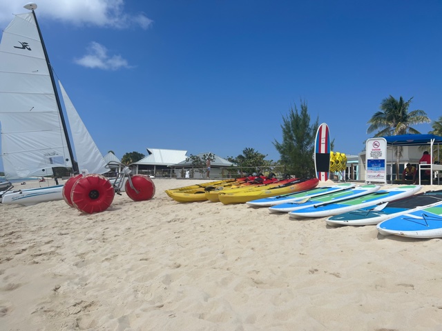 Nonmotorized water activities on the beach.