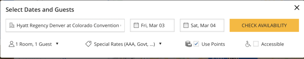 Screenshot input area for hotel reservation