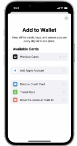 Screenshot Apple Wallet