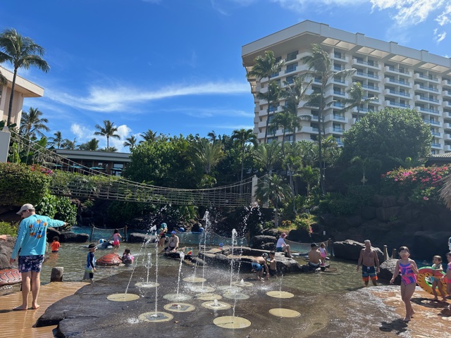 Children's splash area near hotel
