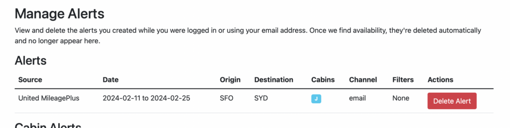 Screenshot of an alert