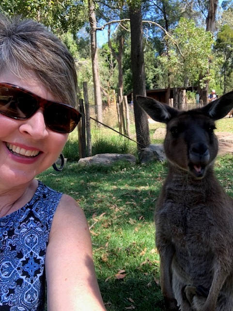 Woman with kangaroo