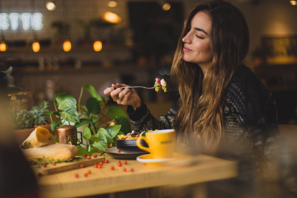 Woman in restaurant