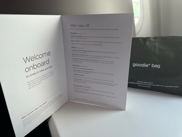 Menu and amenity kit