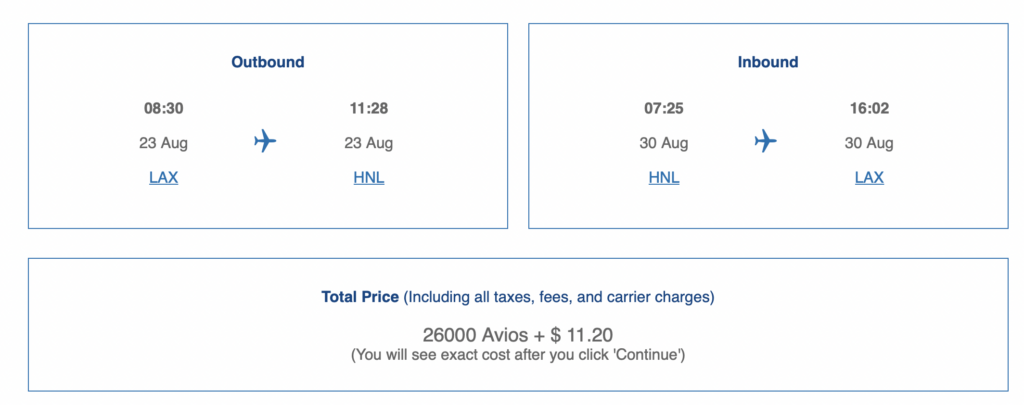 Screenshot of flight to Hawaii.