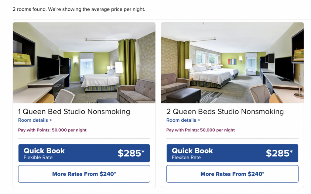 Screenshot of Hilton hotel