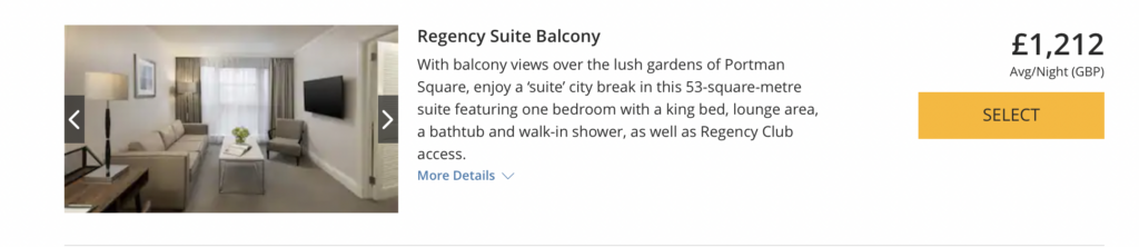 Screenshot Hyatt stay