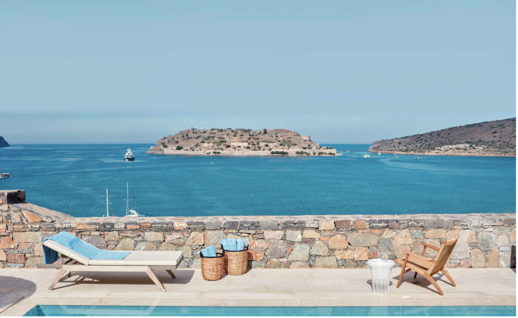 Hotel pool with views of ocean