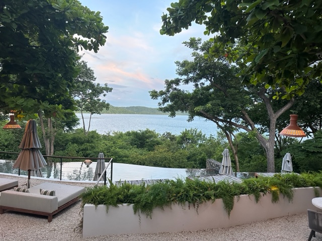 Pool overlooking water