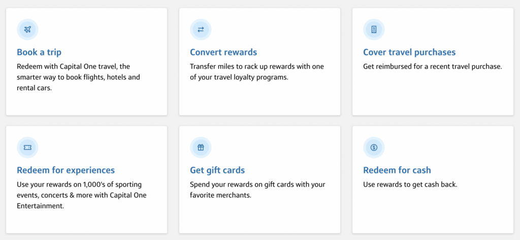 Screenshot on Capital One site