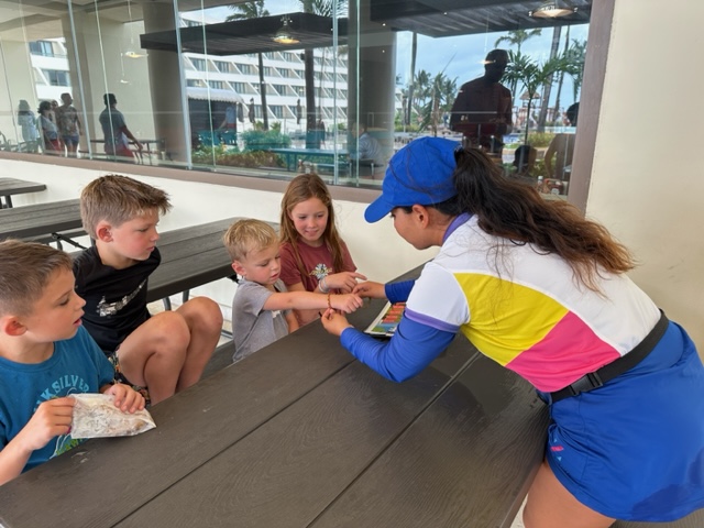 Hyatt Ziva Cancun kids activities - bracelet making