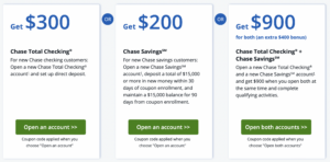 Chase bank account bonuses
