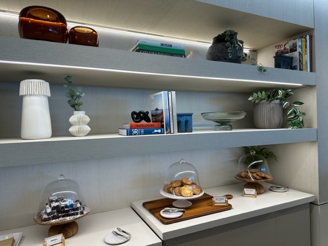 Desserts on a shelf