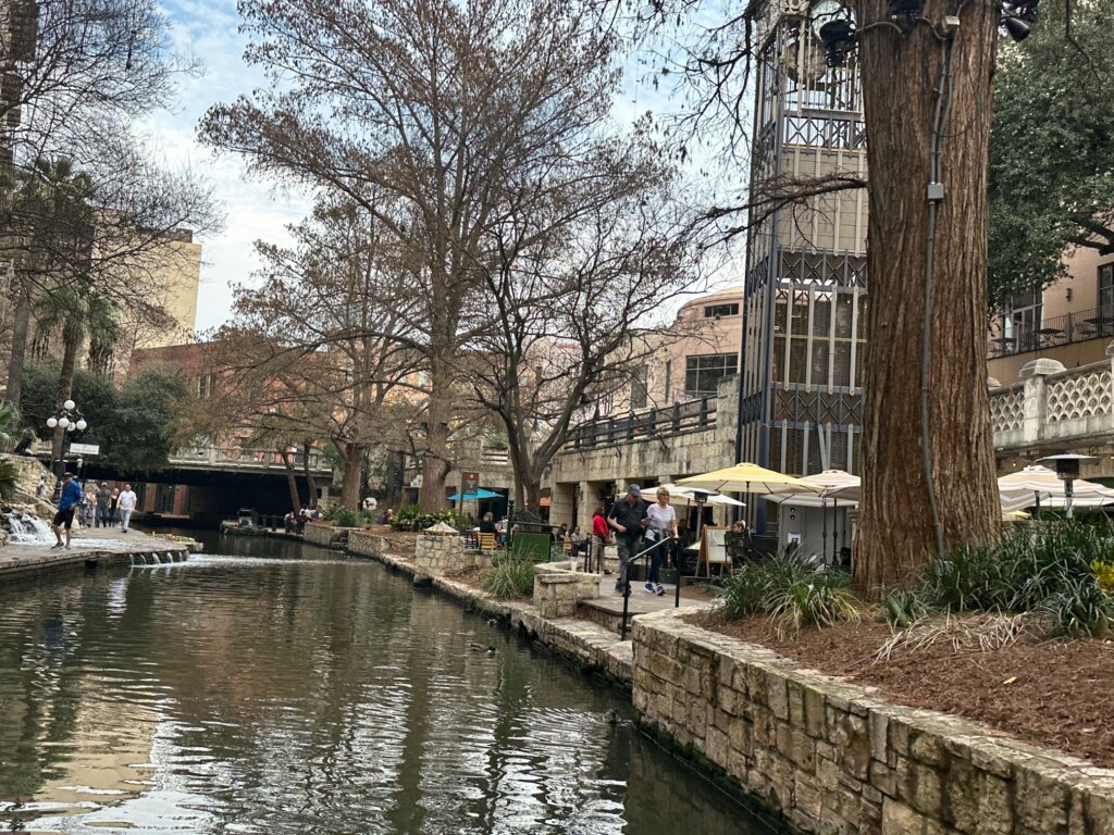River with restaurants on the side.