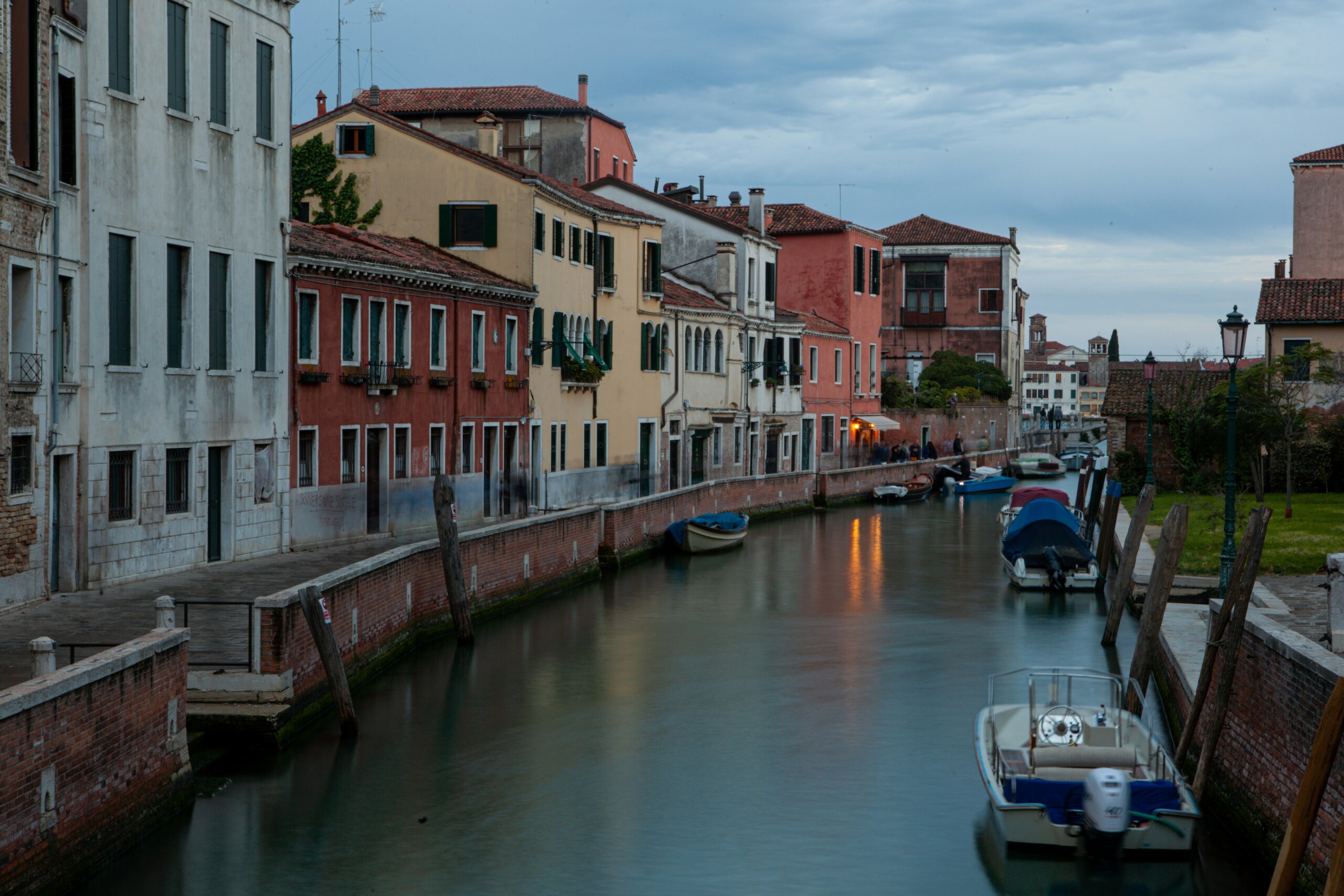 Colorful houses along canal