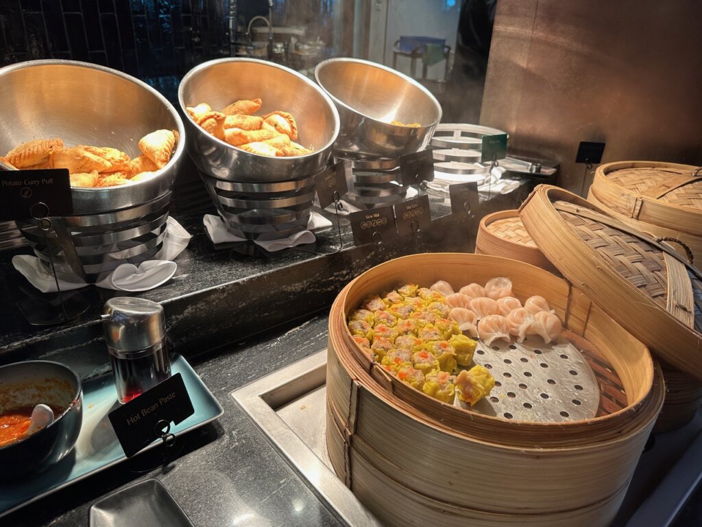 Food in bamboo trays