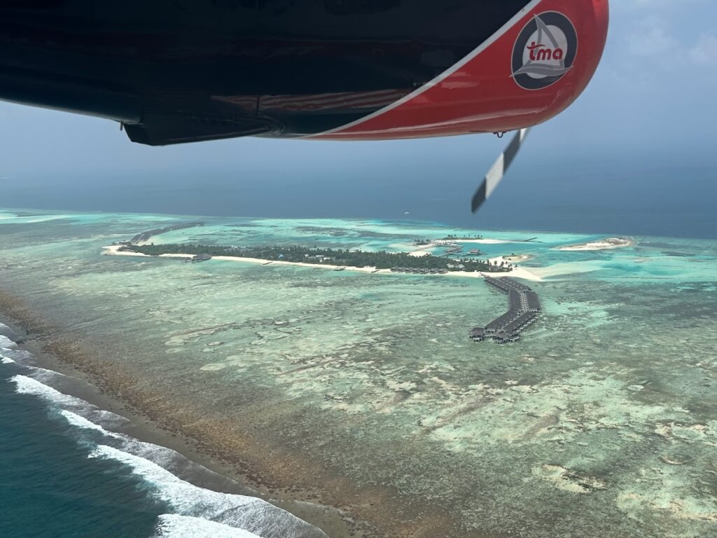 Seaplane view of island