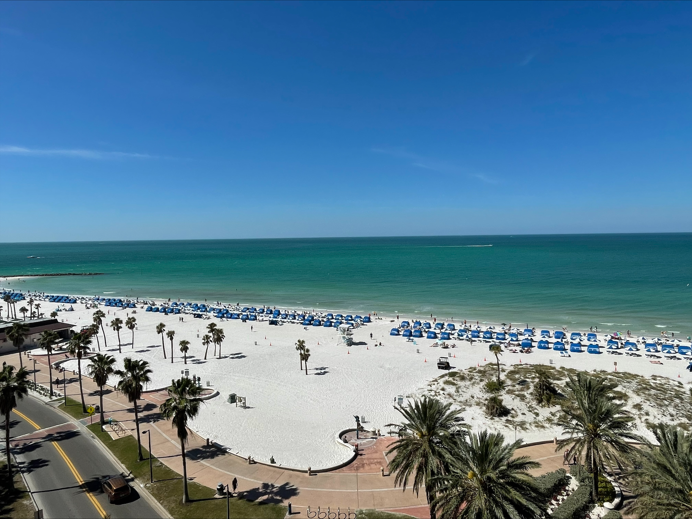 White sand and blue water