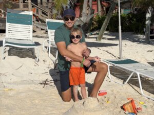 Castaway Cay building sandcastles 