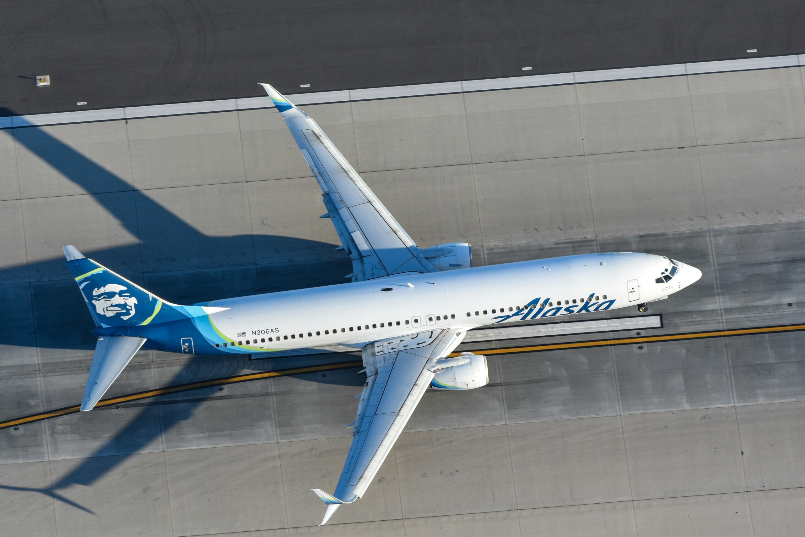 Alaska Airlines airplane on the runway