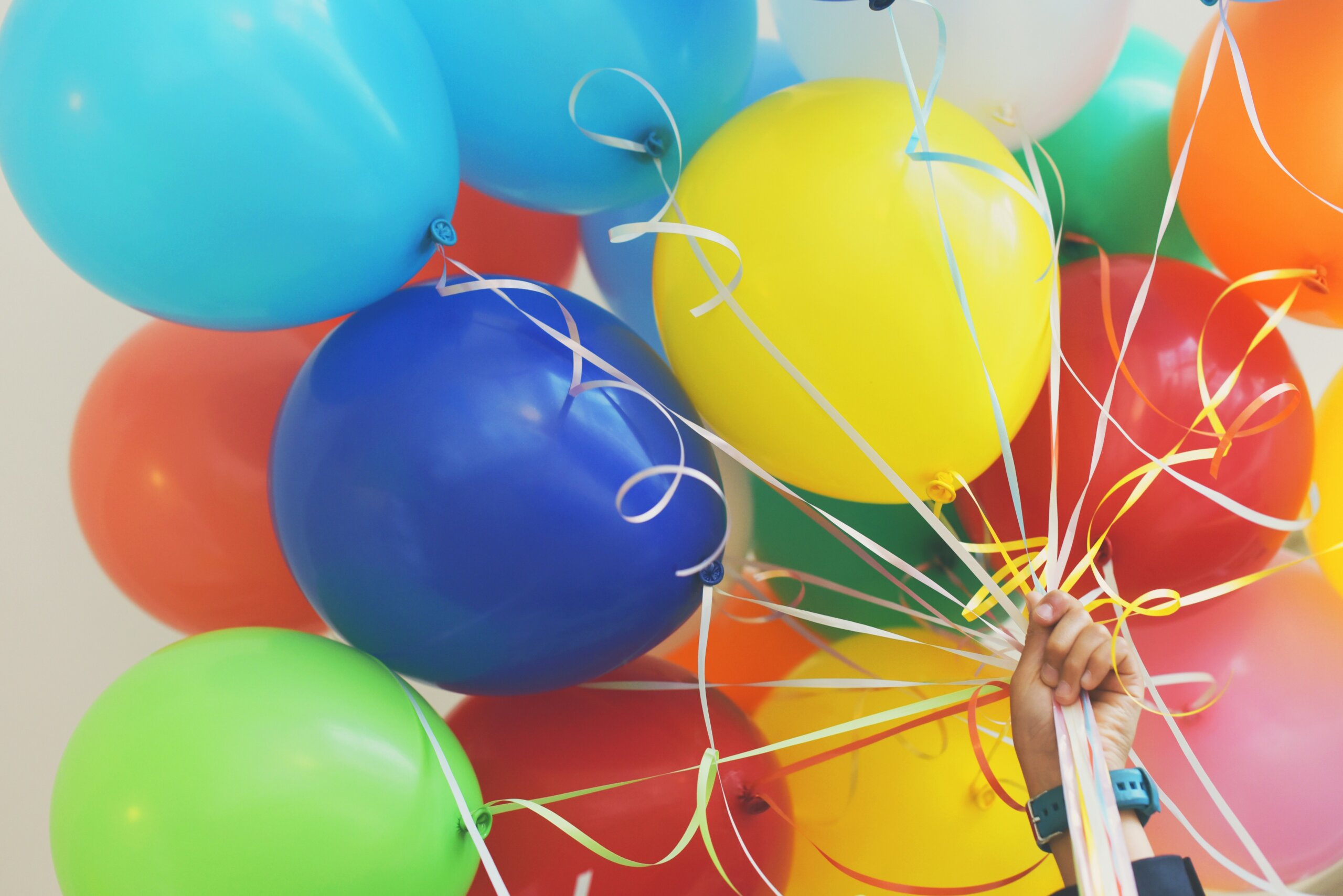 Bundle of colorful balloons